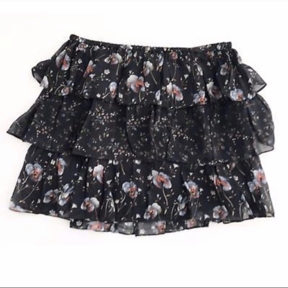 ❤️Ulla Johnson Orion Mini Skirt Blue Tiered Ruffle - Picture 2 of 5